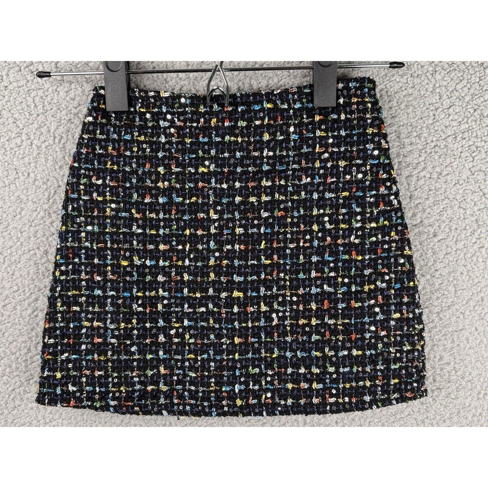 Truly Me by Sara Sara Girls 5 Tweed Metallic Sequin Slirt Black